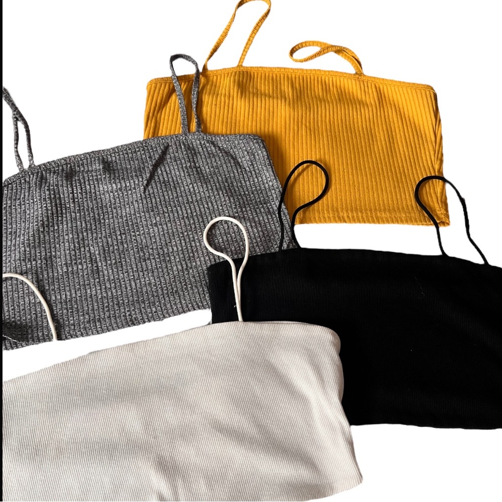 4 Crop Top Tanks From Shein! (blk,yllw,wht,gry))